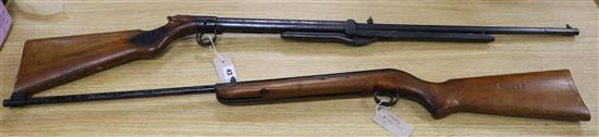 A BSA .177 air rifle, circa 1930 and another BSA air rifle